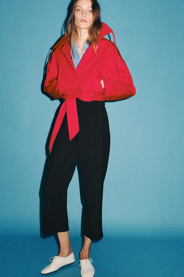 PANTALON À PLIS REPASSÉS ZW COLLECTION - Noir de Zara