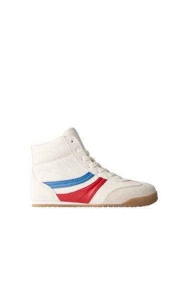 RETRO HIGH-TOP SNEAKERS - White by Zara