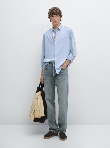 Camisa strech slim fit - Raya verde de Zara - Imagen 0