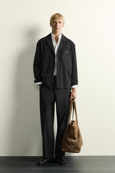 SOBRECAMISA RELAXED FIT BOLSILLOS - Negro de Zara - Imagen 0
