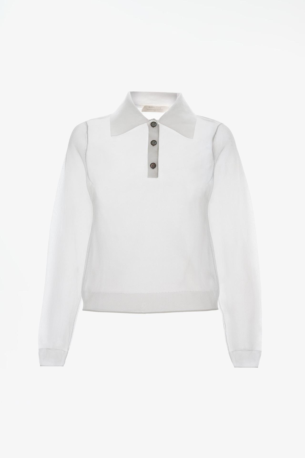 LIMITED EDITION SEMI-SHEER KNIT POLO — White