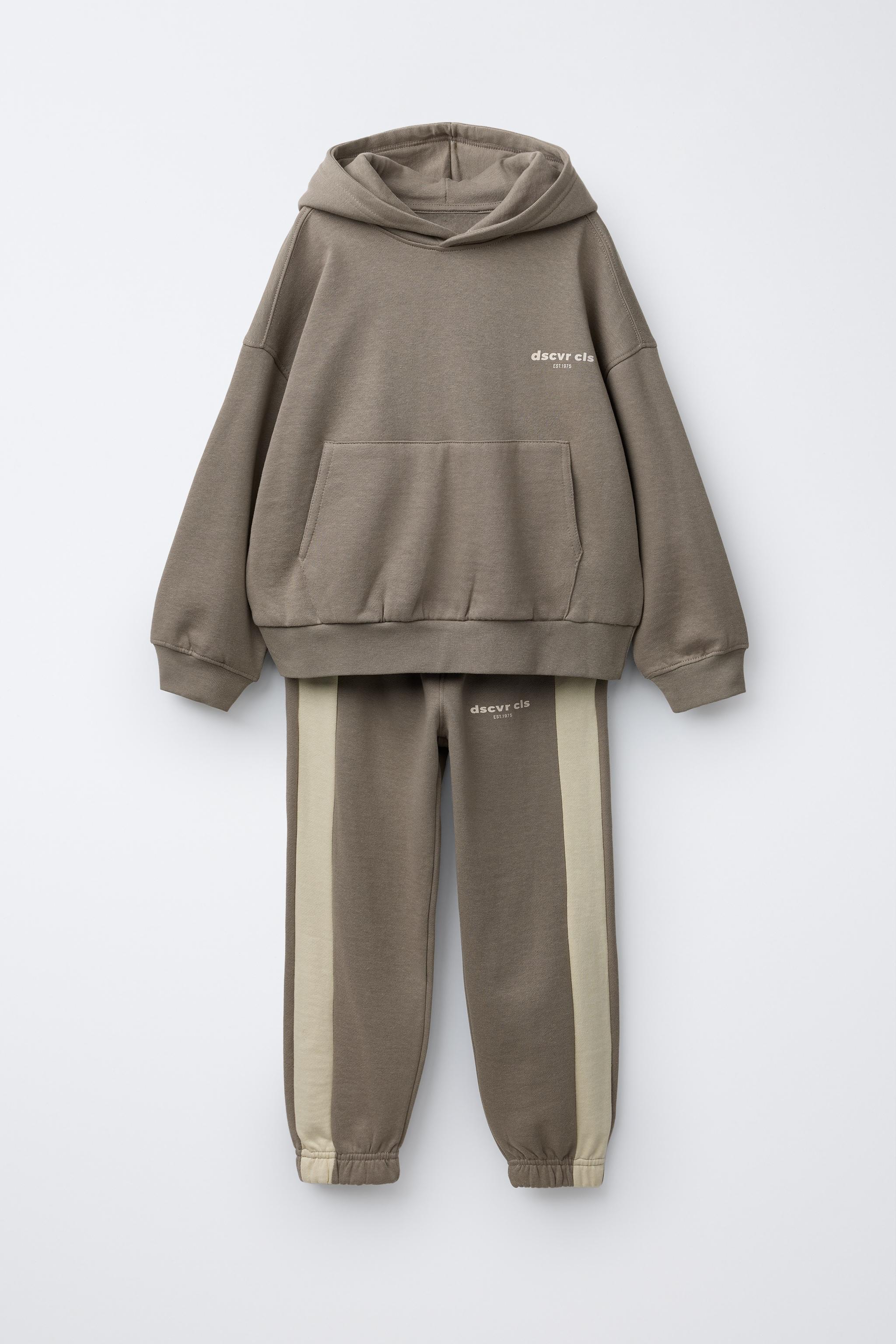 HOODIE AND JOGGER TRACKSUIT WITH TAPING - Beige | ZARA