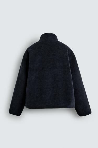 VESTE EFFET MOUTON BIMATIÈRE - Bleu marine de Zara - Image 6