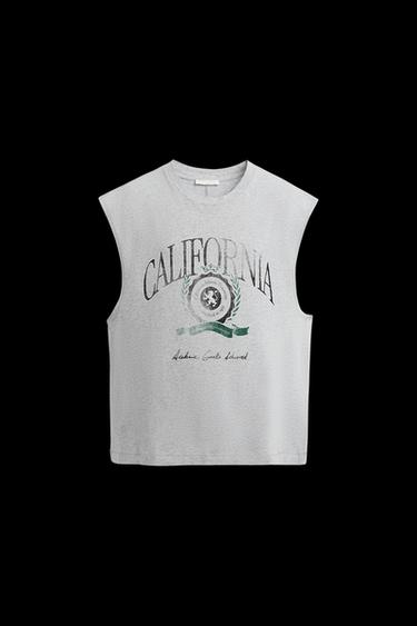 TANKTOP MIT WASHED-PRINT - Grau meliert von Zara - Bild 0