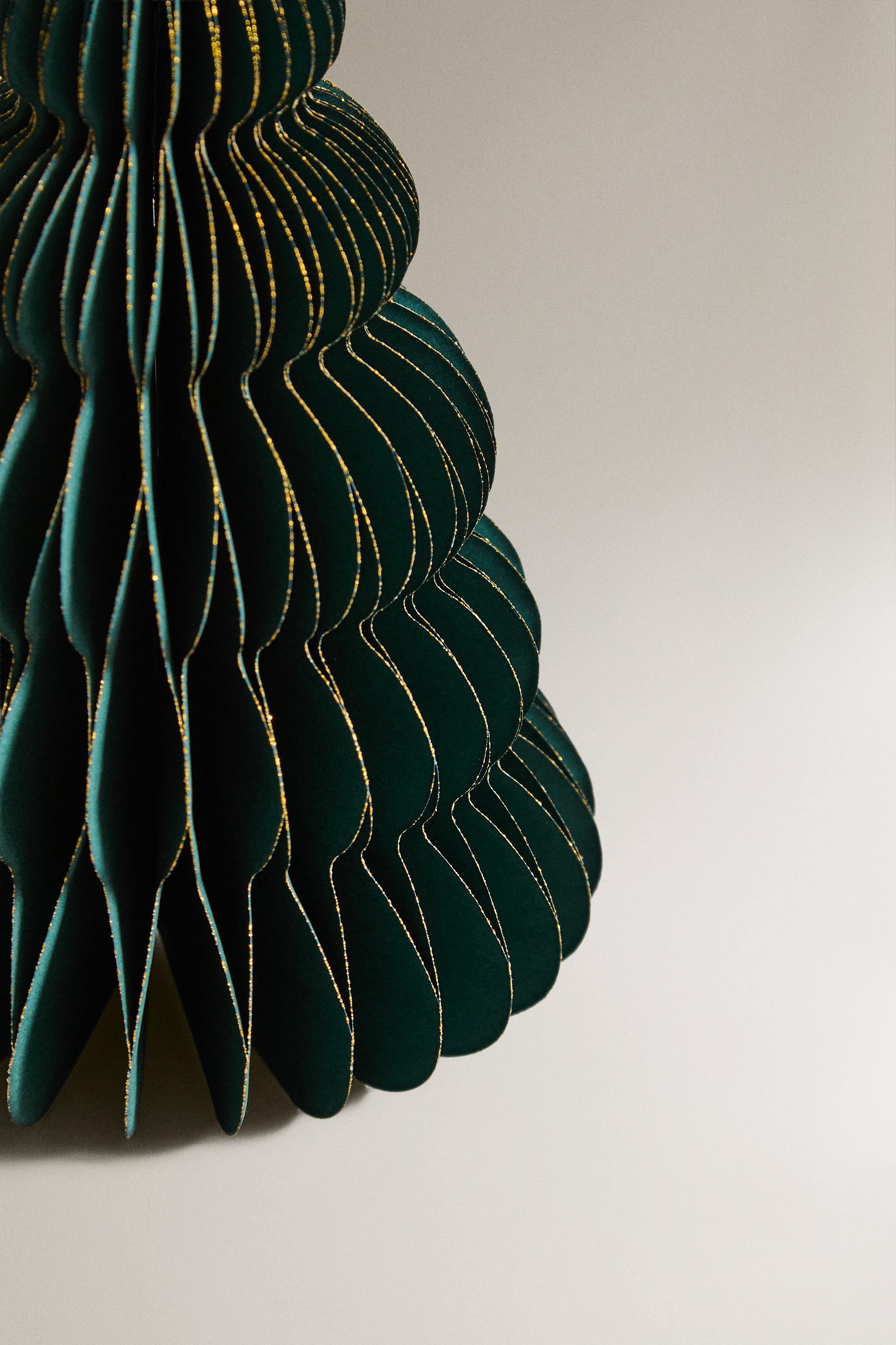 SET OF DECORATIVE CHRISTMAS TREE PAPER ORNAMENTS (SET OF 2)