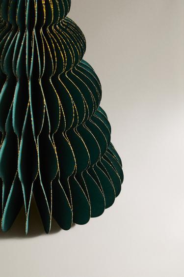 LOT D'ORNEMENTS DÉCORATIFS EN PAPIER SAPIN DE NOËL (LOT DE 2) - Vert de Zara - Image 1