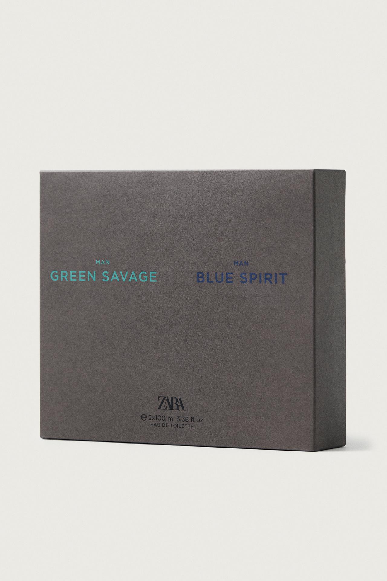 GREEN SAVAGE + BLUE SPIRIT EDT 2X100ML / 3.38 oz — TINTED LEATHER
