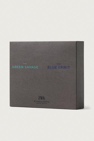 GREEN SAVAGE + BLUE SPIRIT EDT 2X100ML / 3.38 oz — TINTED LEATHER 2