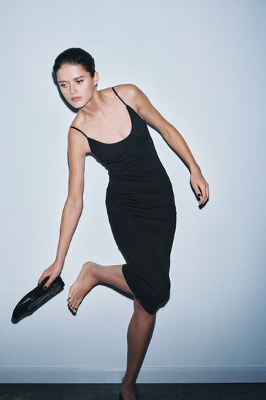 STRAPPY MIDI DRESS - Black by Zara - Image 3
