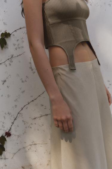 TOP STYLE CORSET STRUCTURÉ - Marron / Taupe de Zara - Image 2