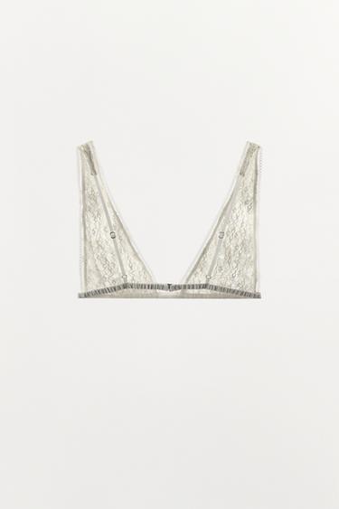 SOUTIEN-GORGE TRIANGLE DENTELLE EN RELIEF - Écru / Beige de Zara - Image 7