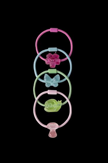 FOUR-PACK OF SHAPED SCRUNCHIES - Pink by Zara - Image 0