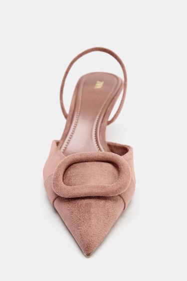 SLINGBACK SHOES WITH PIECE DETAIL - Pink by Zara - Image 5