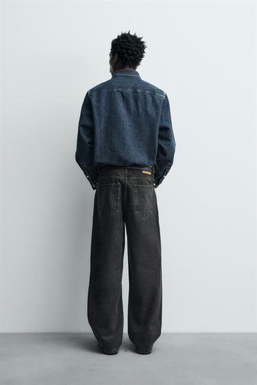 Zara BAGGY FIT JEANS - Black