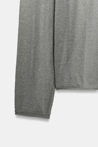 PULL OVERSIZE EN MAILLE À FIL MÉTALLISÉ - Gris de Zara - Image 7