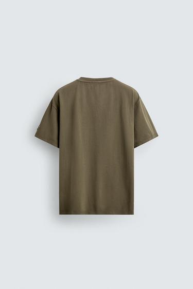 EMBROIDERED HEART T-SHIRT - Brown by Zara - Image 7