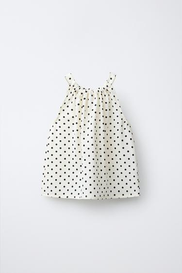 POLKA DOT HALTER NECK TOP - Ecru by Zara