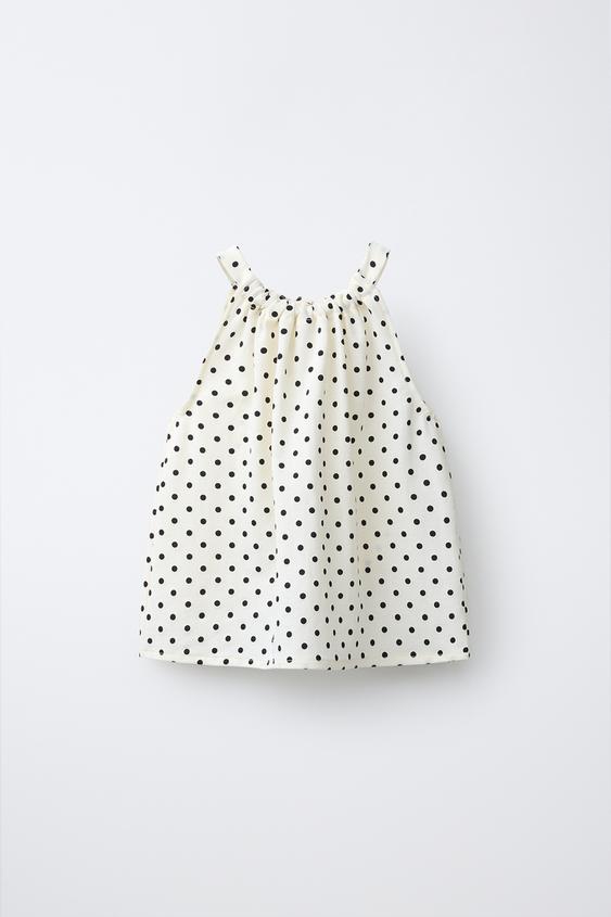TOP GOLA HALTER DE BOLINHAS - Cru da Zara - Imagem 0