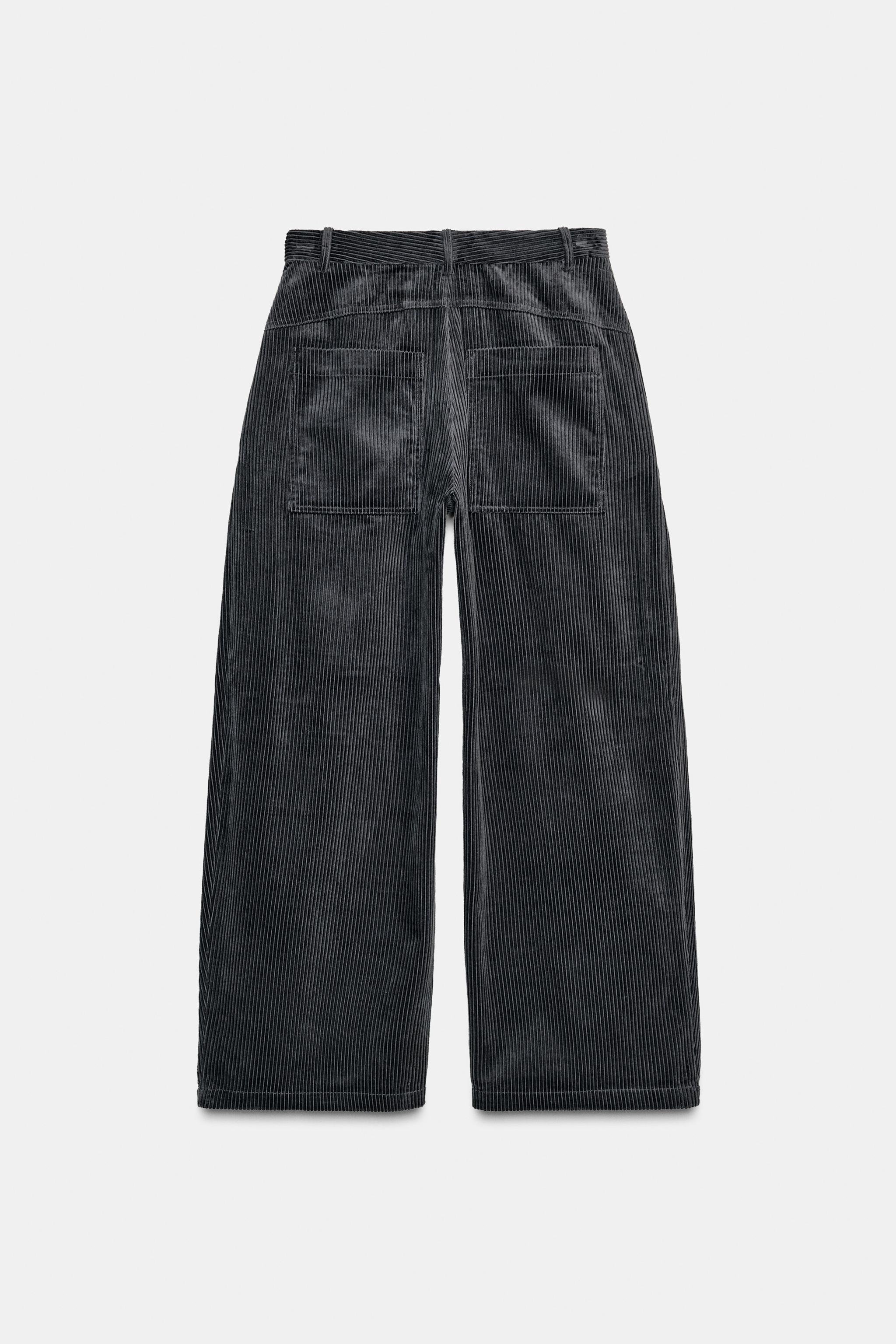 CORDUROY PLEATED PANTS ZW COLLECTION