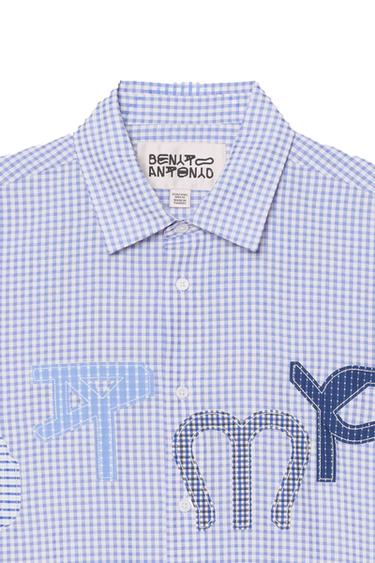CHECK SHIRT WITH DTMF PATCHES - Blue/White by Zara - Image 3
