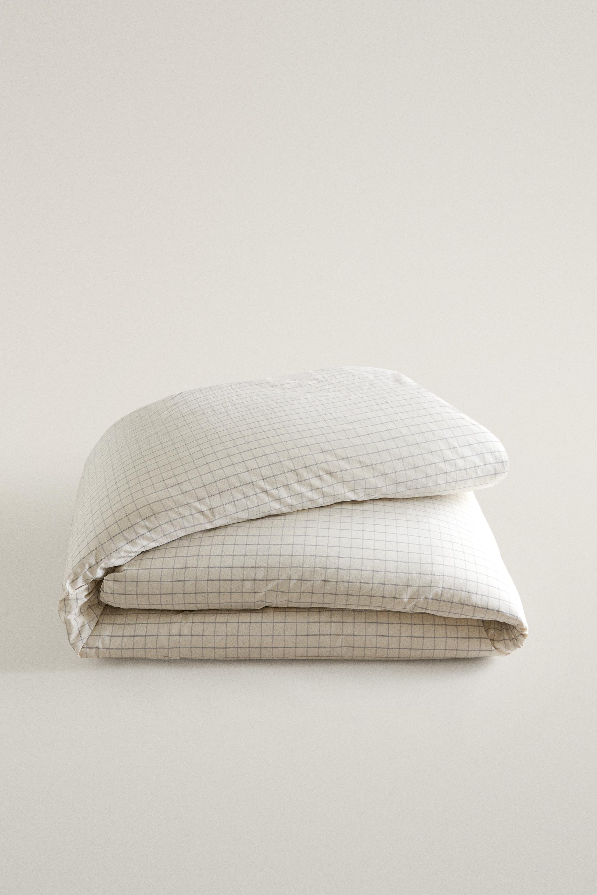 CHECKED COTTON DUVET COVER