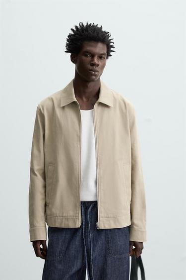 REGULAR FIT COTTON JACKET - Light beige by Zara