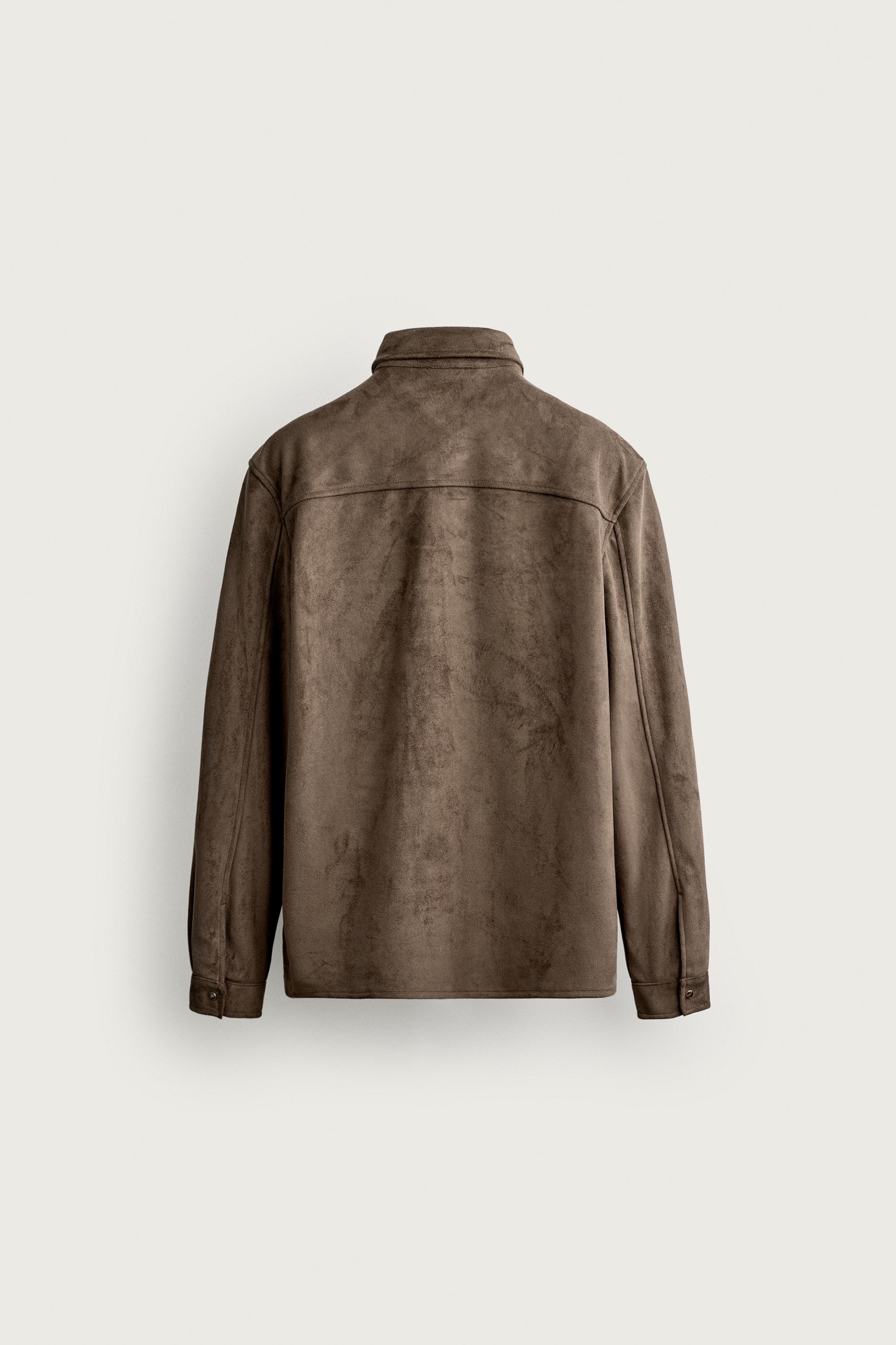 Zara FAUX SUEDE OVERSHIRT — фото 8