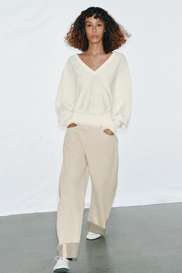 KNIT V-NECK JUMPER - White by Zara - Image 4