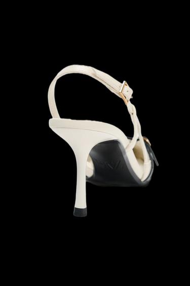 ZAPATO TACÓN TIRAS HEBILLA - blanco de Zara