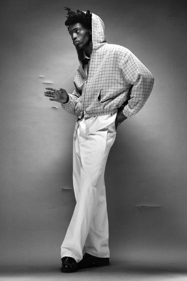 CAZADORA BOXY FIT CUADROS - Beige de Zara