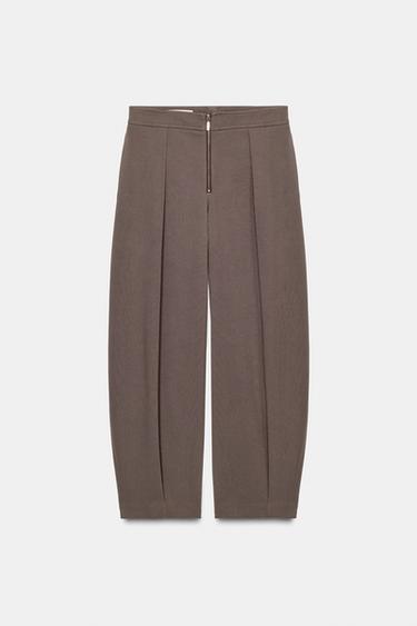 CARROT TROUSERS WITH ZIP - camel by Zara