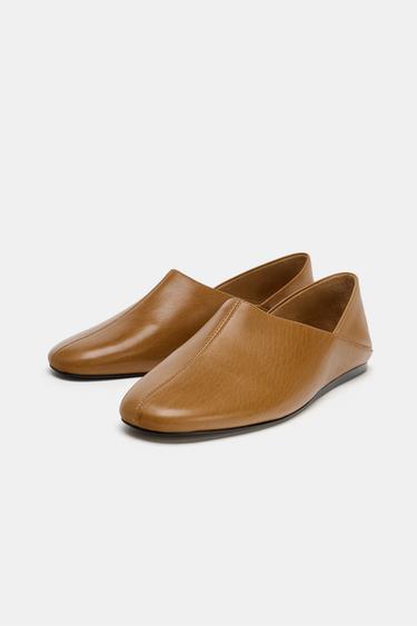 LIMITED EDITION SOFT LEATHER SLIPPERS - Brown by Zara - Image 5