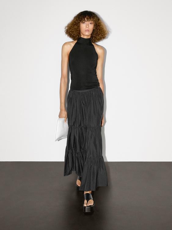 Halter top with tied neck detail