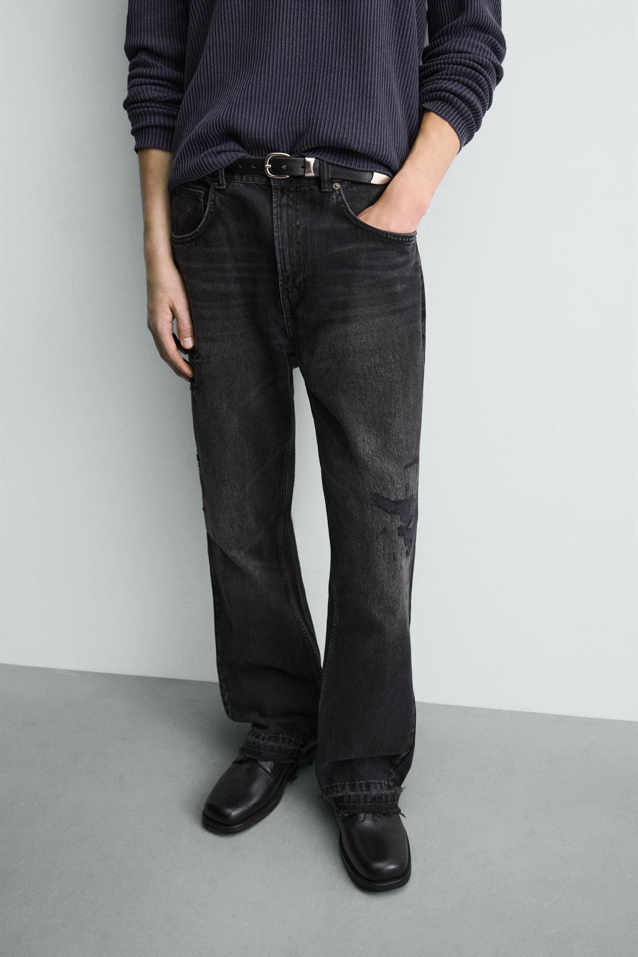 RIPPED FLARE FIT JEANS