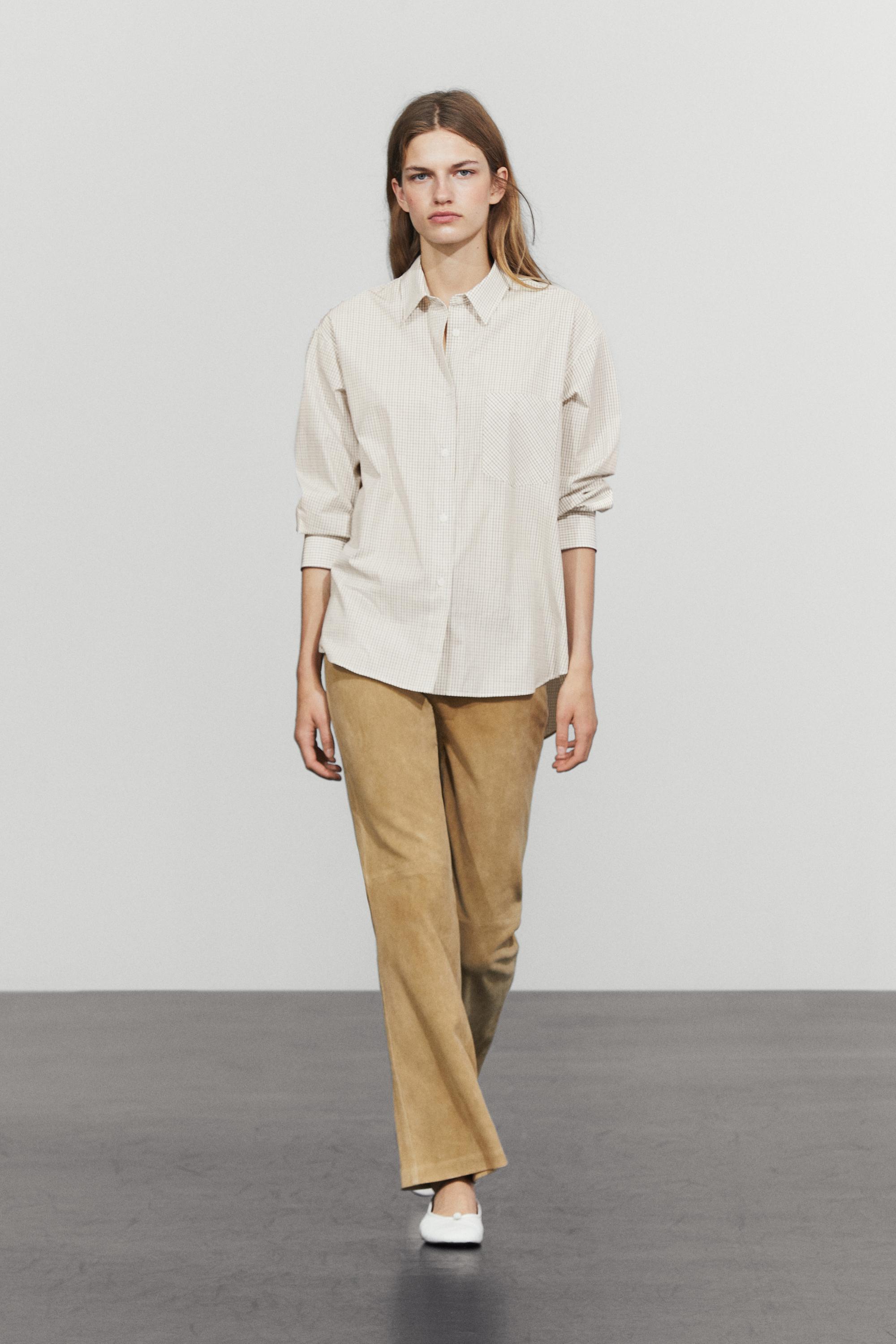 Chemise à carreaux 100 % coton