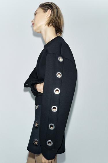SCUBA-EFFECT SWEATSHIRT - Black by Zara