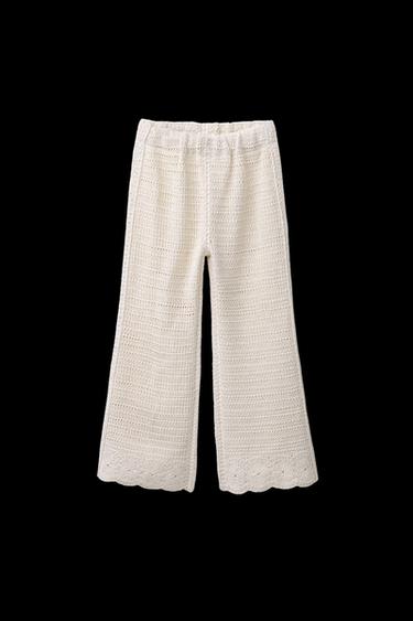 Zara CROCHET FLORAL CULOTTES - Ecru - Image 0