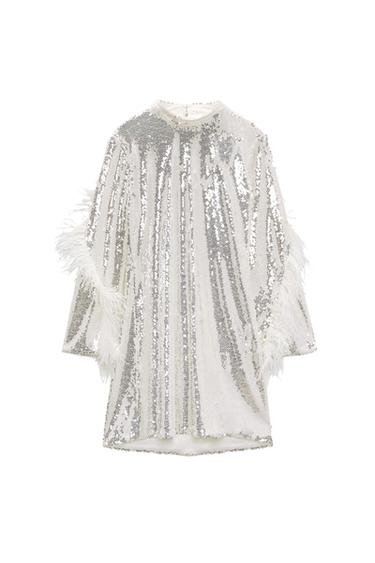 CONTRAST SEQUINNED DRESS