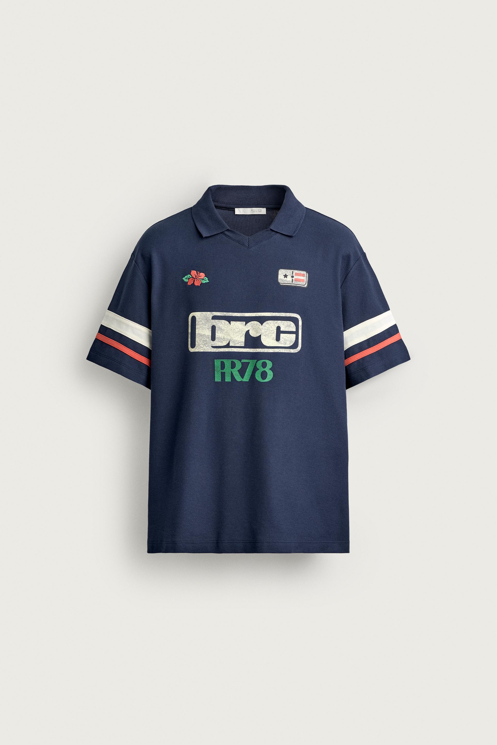 RETRO PUERTO RICO POLO SHIRT - Navy blue | ZARA Singapore