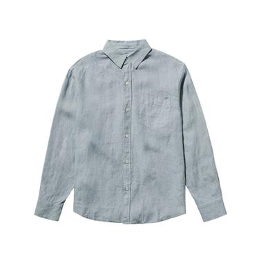 Zara RELAXED FIT 100% LINEN SHIRT - Sky blue