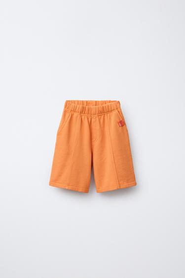 ENSEMBLE SWEAT À INSCRIPTION ET BERMUDA À ÉTIQUETTE - Orange de Zara - Image 5
