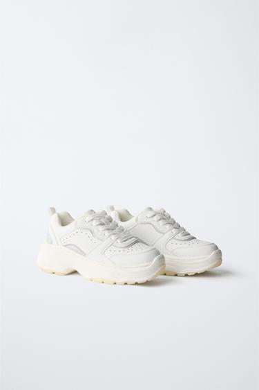 BASKET À SEMELLES ÉPAISSES - Blanc de Zara - Image 1