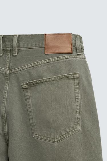 BERMUDA EN JEAN COUPE DROITE - Vert gris de Zara - Image 9
