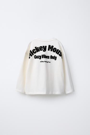 MICKEY MOUSE © DISNEY EMBROIDERED MEDIUM WEIGHT T-SHIRT - Ecru by Zara