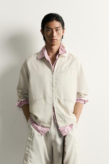 FLUID RELAXED FIT JACKET - Oyster-white by Zara
