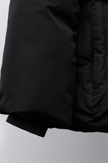 BLOUSON MATELASSÉ À CAPUCHE DÉPERLANT - Noir de Zara - Image 5