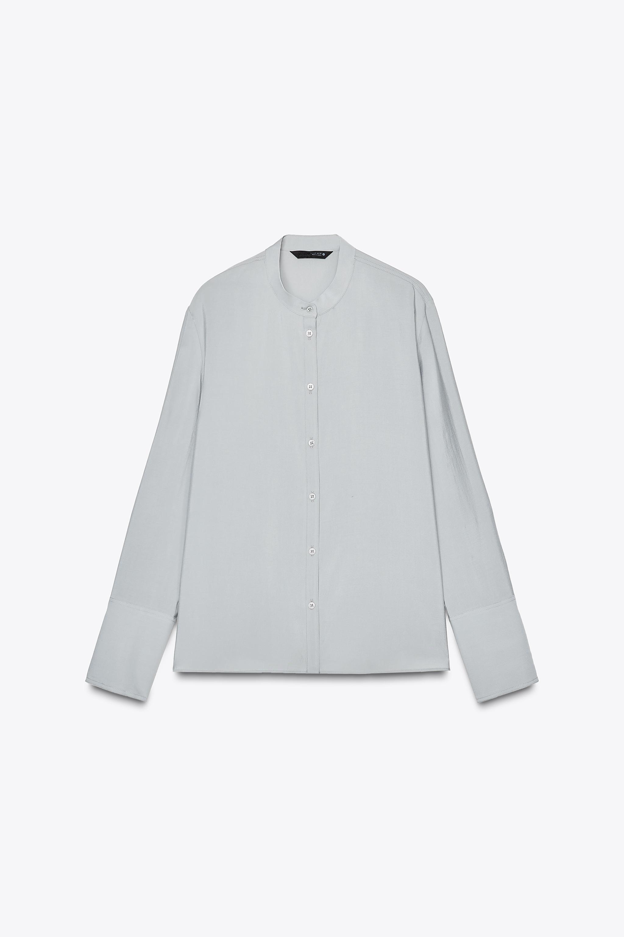ZW COLLECTION FLOWY SHIRT - Blue / Gray | ZARA United States