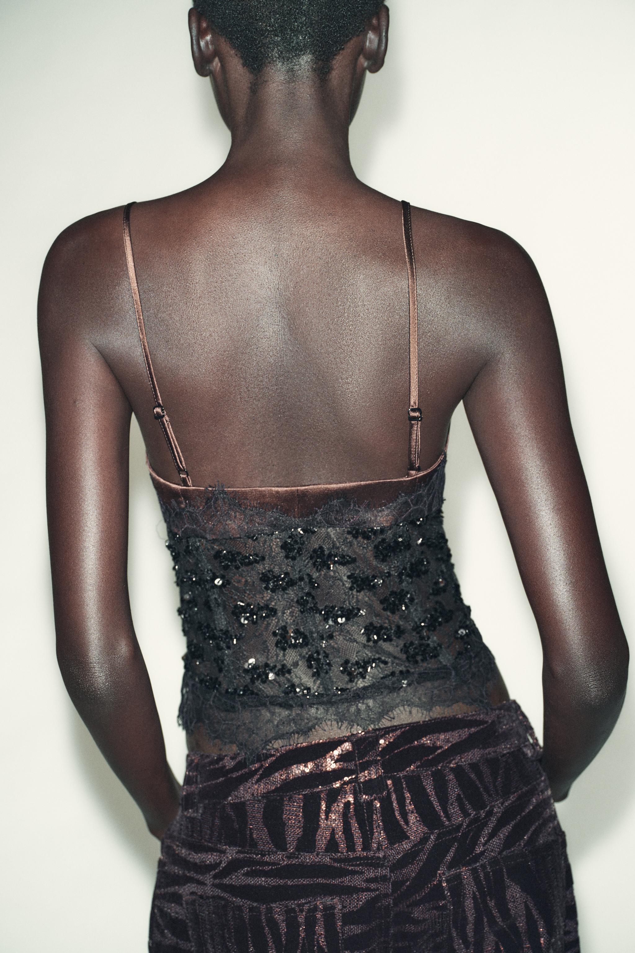 COMBINED SEQUIN CORSET TOP