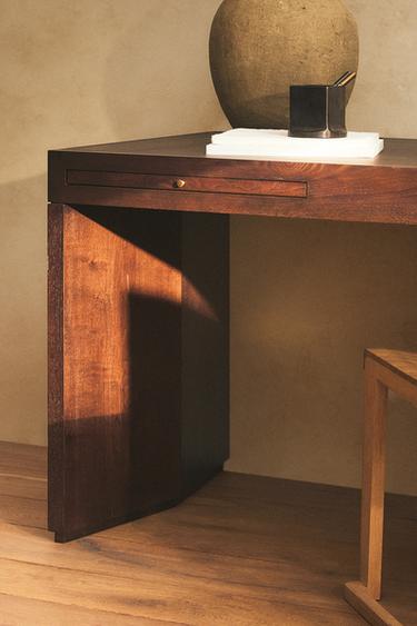 WOOD AND LEATHER DESK - Dark brown by Zara - Image 5