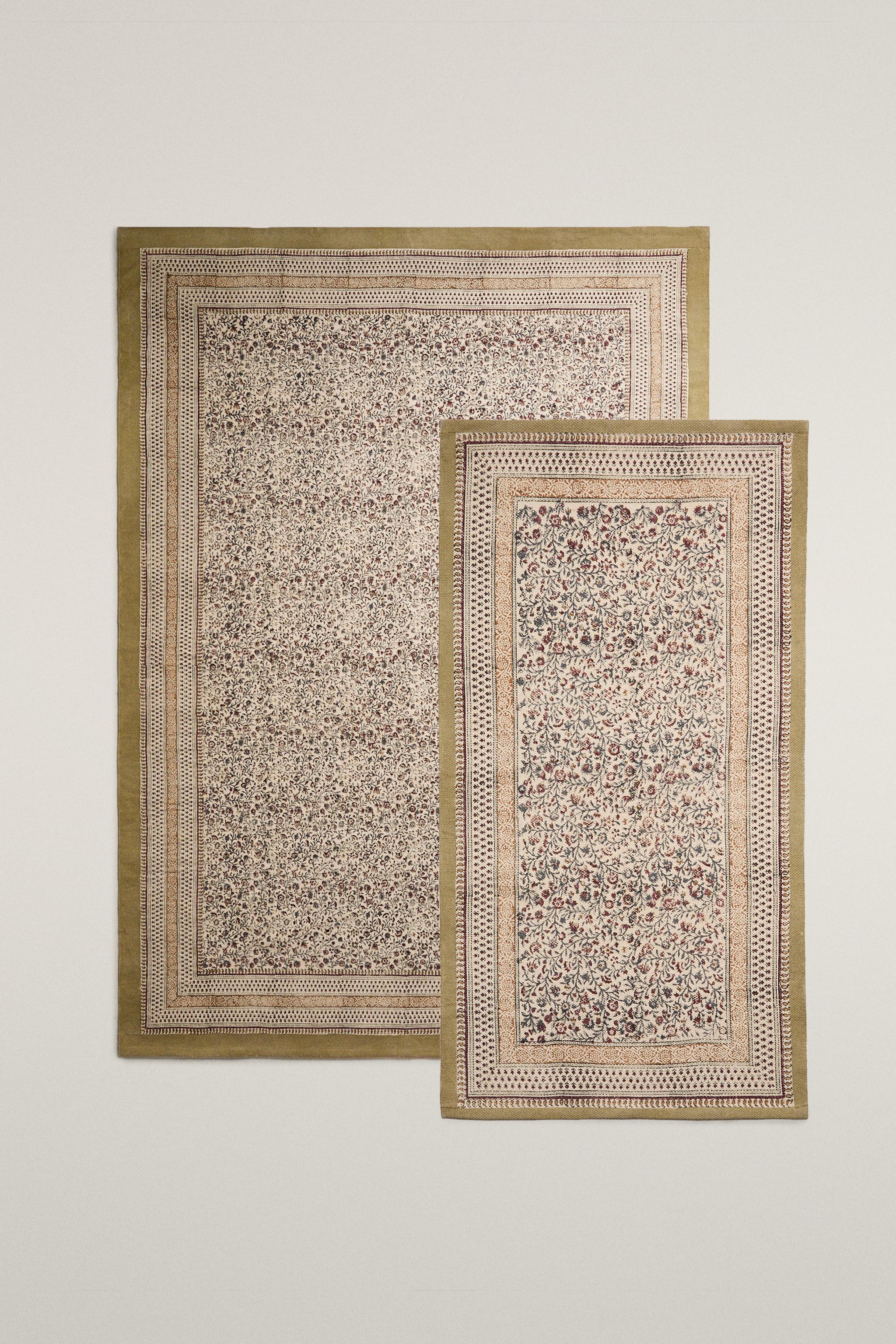 COTTON BLOCK PRINT RUG